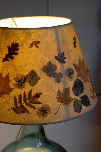 DIY Autumn Leaves Lamp Shade