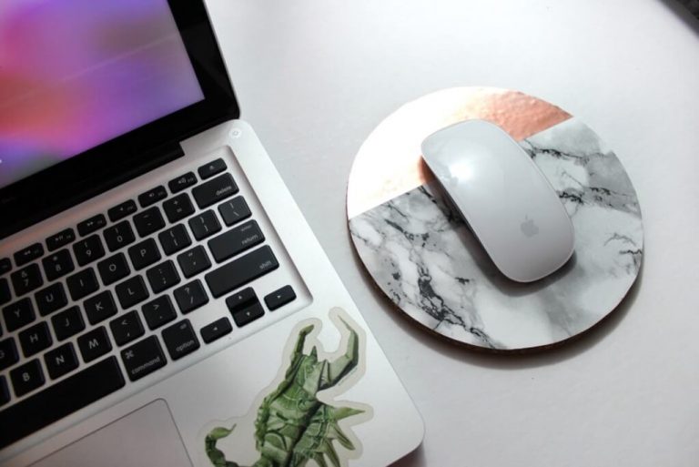 DIY Copper and Marble Mouse Pad