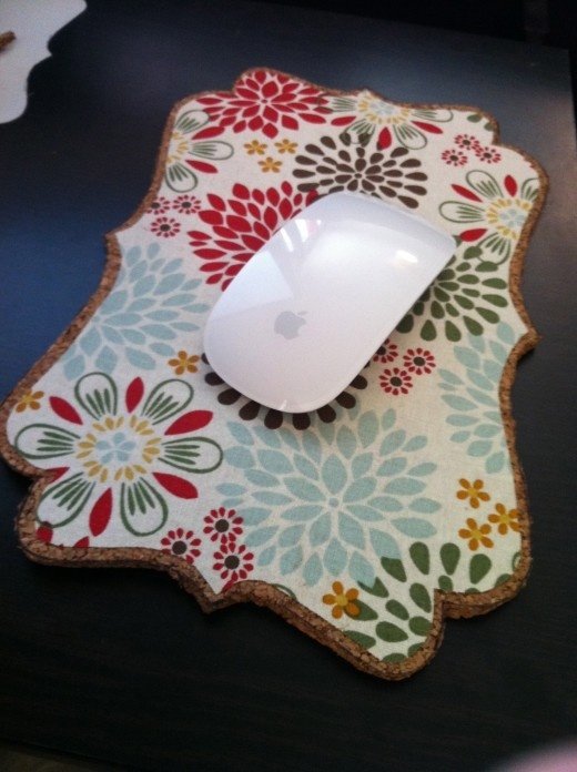 DIY Cork Mouse Pad Covered with Fabric