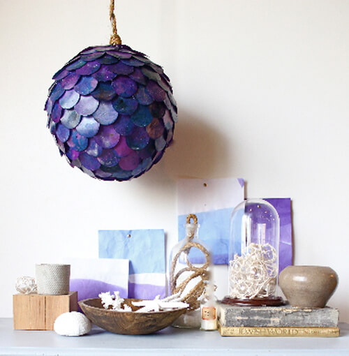 45 Creative DIY Lamp Shade Ideas to Brighten Your Decor – DIY Fish Scale Lamp Shade DIY Fish Scale Lamp Shade