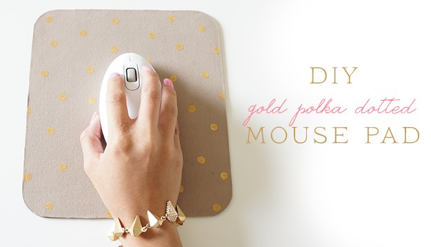 DIY Gold Polkadotted Mouse Pad