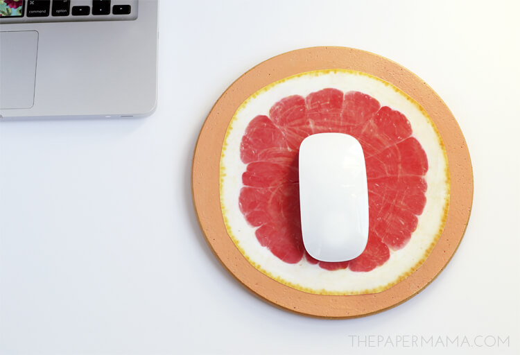 DIY Grapefruit Mousepad
