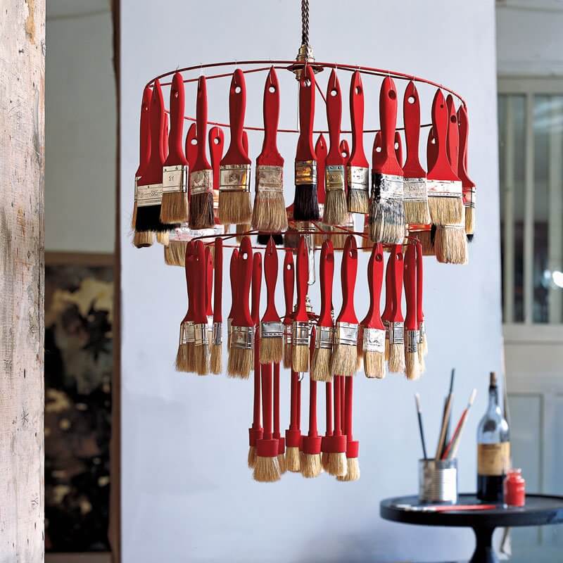 45 Creative DIY Lamp Shade Ideas to Brighten Your Decor – DIY Lamp Shade from Old Brush DIY Lamp Shade from Old Brush