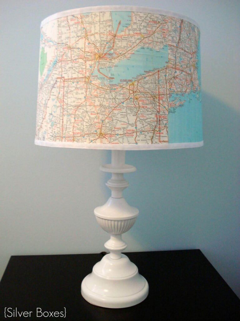 45 Creative DIY Lamp Shade Ideas to Brighten Your Decor – DIY Map Lamp Shade DIY Map Lamp Shade