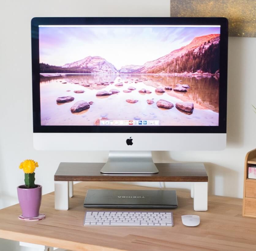 21 DIY Monitor Stand Ideas to Revamp Your Workspace – DIY Monitor Stand by Brittany Goldwyn DIY Monitor Stand by Brittany Goldwyn