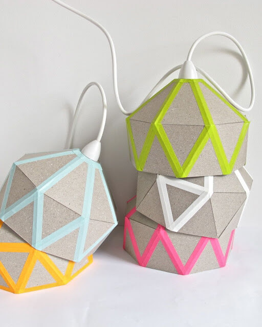 DIY Washi Tape Lamp Shade