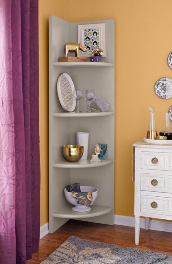 40 DIY Corner Shelves Ideas to Fix Your Awkward Corner – DIY Corner Display Shelves DIY Corner Display Shelves