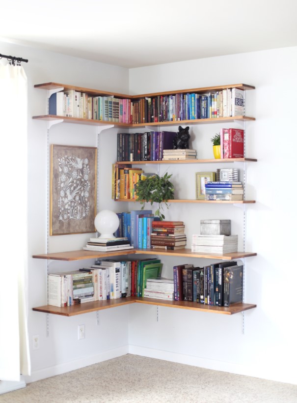 40 DIY Corner Shelves Ideas to Fix Your Awkward Corner – DIY Corner Shelves with Bracket DIY Corner Shelves with Bracket