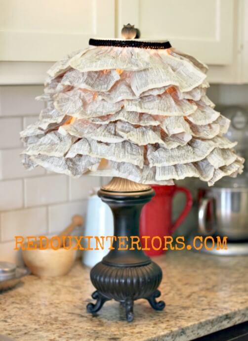 DIY Lampshade from Book Pages