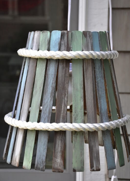 45 Creative DIY Lamp Shade Ideas to Brighten Your Decor – DIY Lampshade from Paint Stir DIY Lampshade from Paint Stir