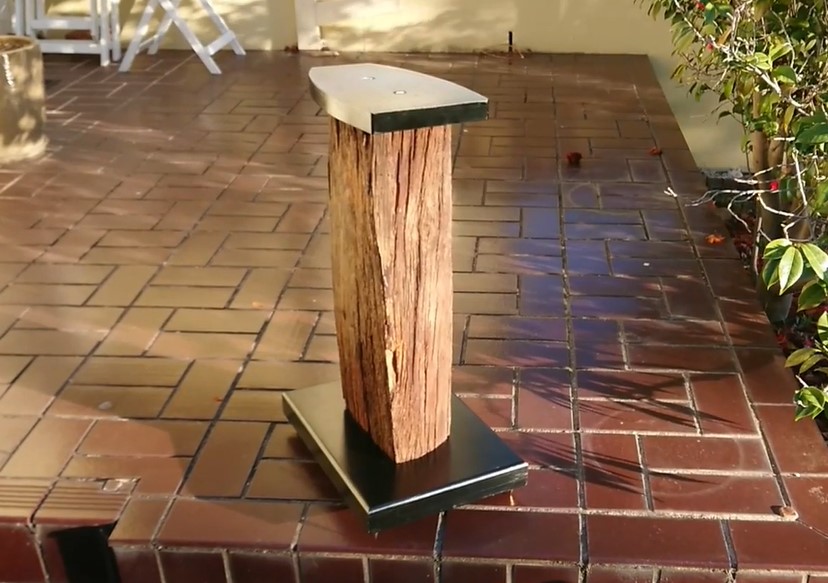 DIY Recycled Hardwood Speaker Stand