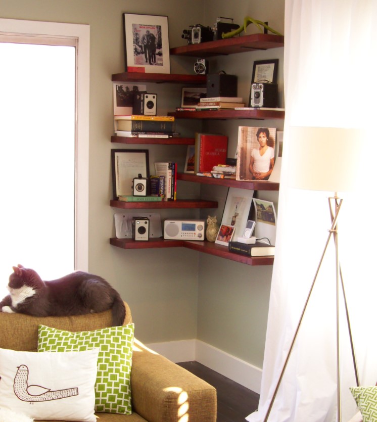 40 Diy Corner Shelves Ideas To Fix Your, Corner Bookcase Ideas
