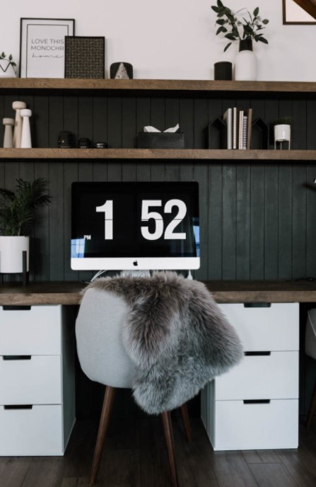 40 DIY Wood Desktop Matching Floating Shelves