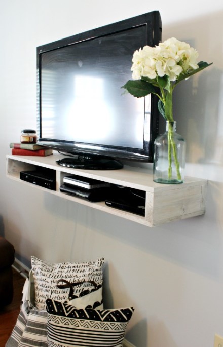 25 DIY TV Stand Ideas That Will Transform Your Living Room – Build a Floating TV Shelf Build a Floating TV Shelf