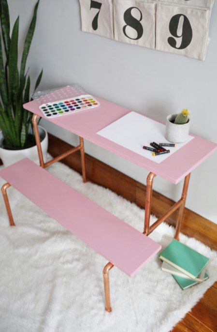 COPPER PIPE CHILDS DESK DIY