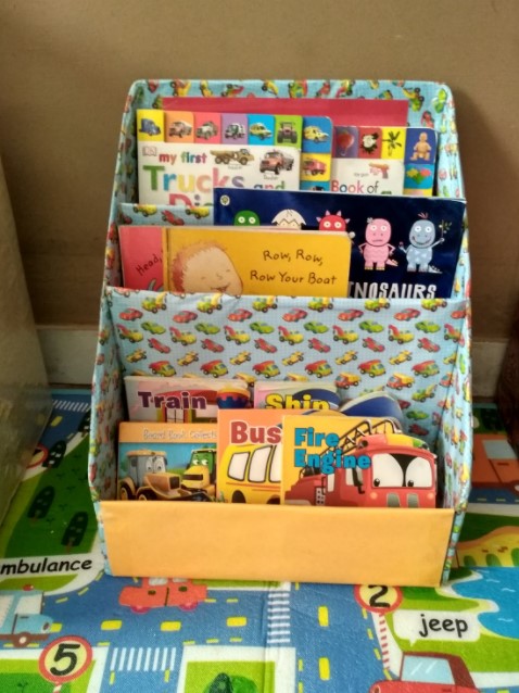 Cardboard Box Book Shelf