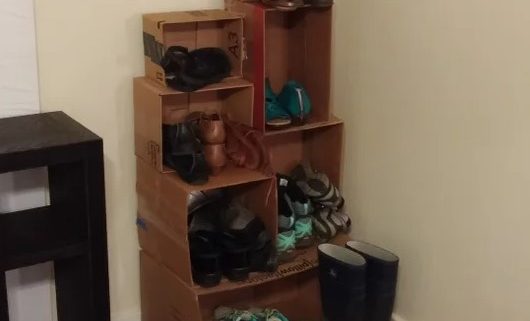 Cardboard Box Shoe Rack edited