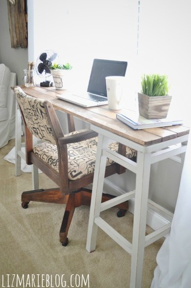 25 Best DIY Computer Desk Ideas (with Free Plans) – DIY BARSTOOL DESK DIY BARSTOOL DESK
