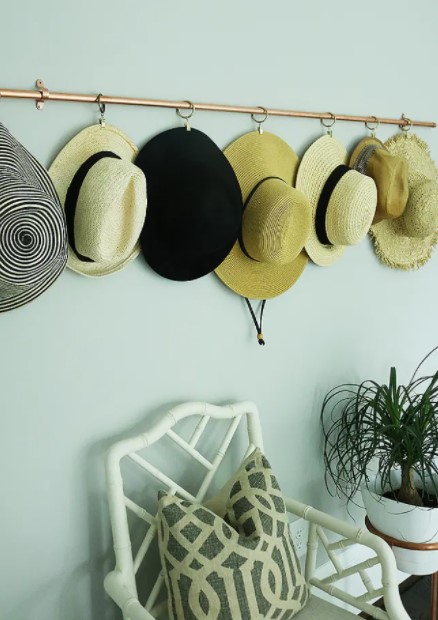 25 DIY Hat Rack Designs to Show Off Your Hat Collection – DIY COPPER HAT RACK DIY COPPER HAT RACK
