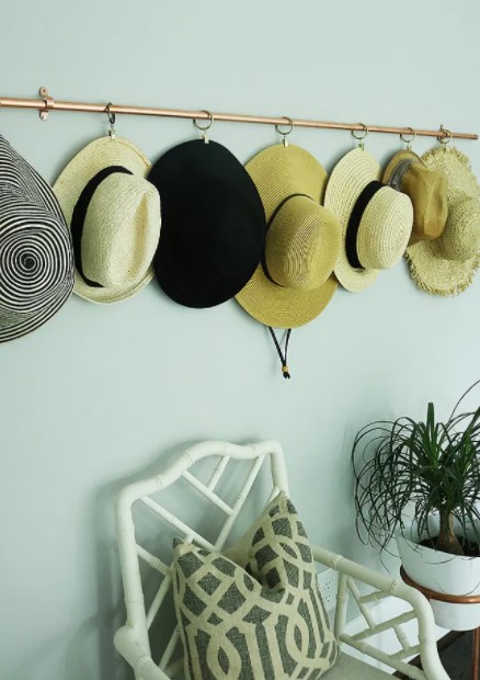 DIY COPPER HAT RACK