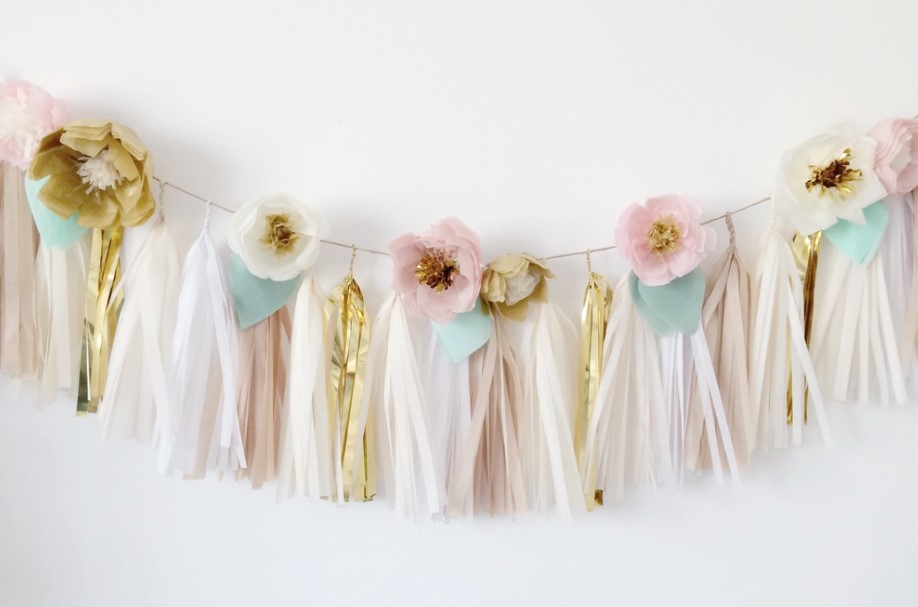 DIY Floral Tassel Garland