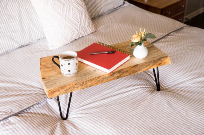 DIY Live Edge Lap Desk with Hairpin Legs