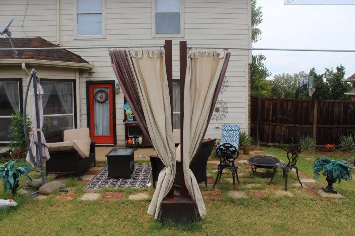 DIY Outdoor Curtain Holder for Privacy Screen