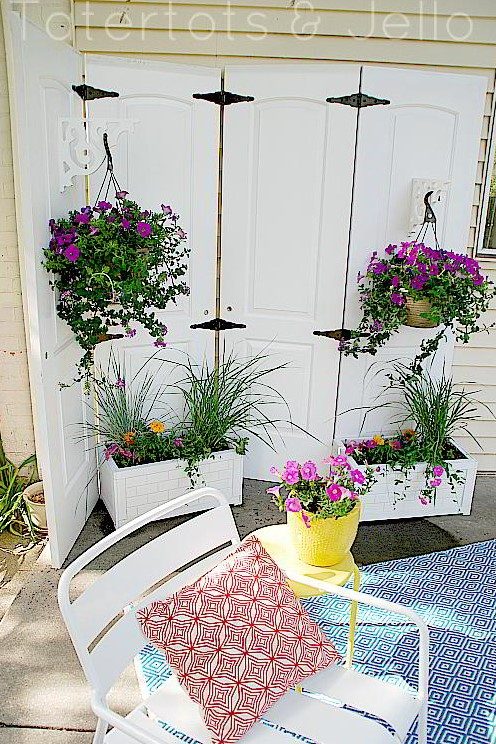 DIY Privacy Screen from Old Doors