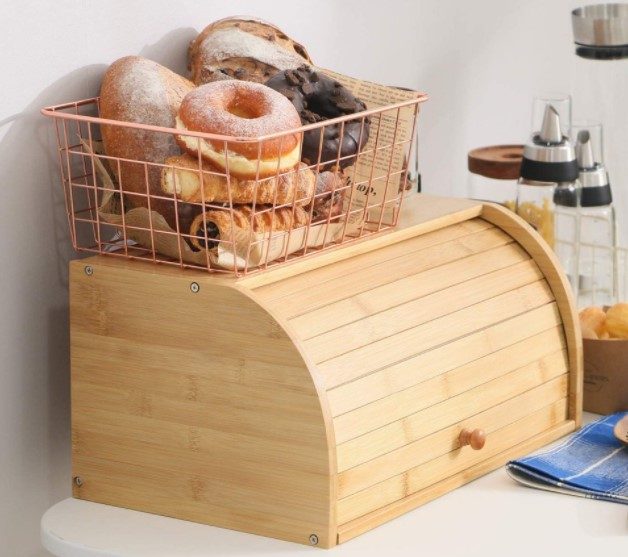 DIY Bread Box with roll top lid