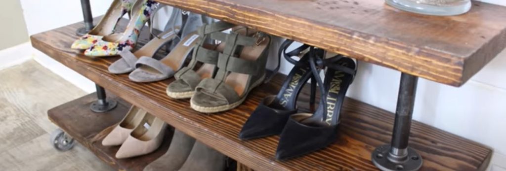 DIY Rustic Industrial Shoe Storage