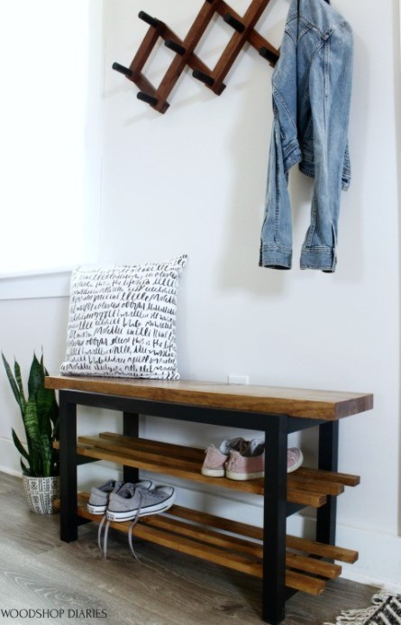 DIY SHOE BENCH FROM BOARD