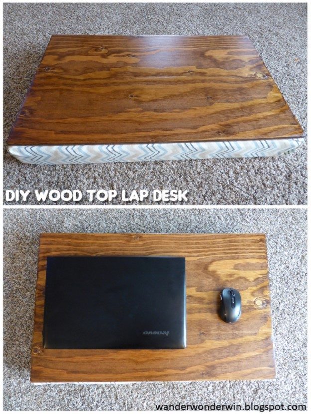 25 DIY Lap Desk Ideas to Supercharge Your Productivity – DIY Wood Top Lap Desk DIY Wood Top Lap Desk