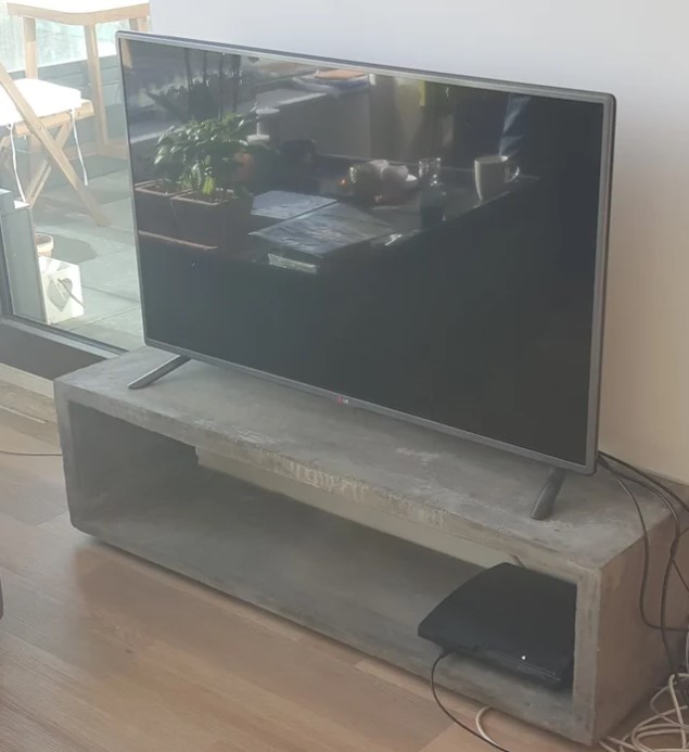 25 DIY TV Stand Ideas That Will Transform Your Living Room – Floating Concrete TV Stand Floating Concrete TV Stand