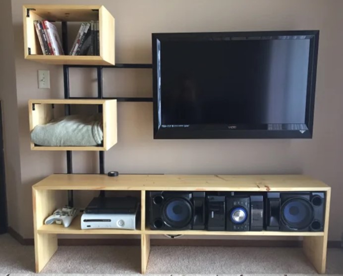25 DIY TV Stand Ideas That Will Transform Your Living Room – Floating TV Stand 1 Floating TV Stand 1