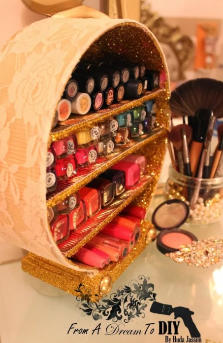 Glittered Makeup Organizer