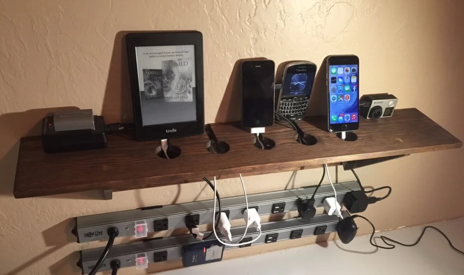 27 DIY Charging Station Ideas for a Tidy Workspace – Wall Mounted Charging Station Wall Mounted Charging Station