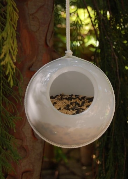 a Birdfeeder From Glass Shades