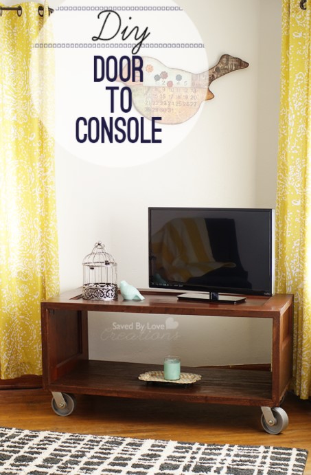 a Repurposed Door TV Console