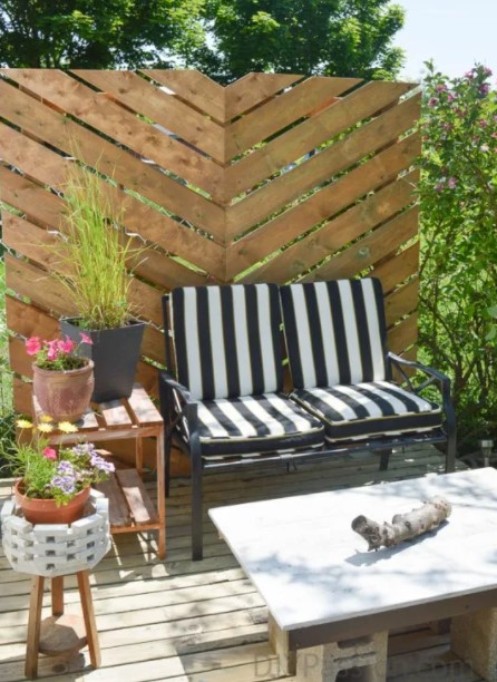 a Simple Chevron Outdoor Privacy Wall
