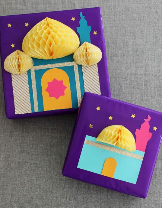 25 DIY Ramadan Decoration Ideas – Easy & Creative – 3 D Eid Gift Wrap 3 D Eid Gift Wrap