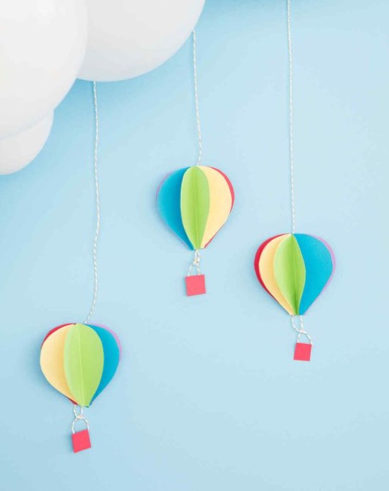 3 D Hot Air Balloon Paper Decorations