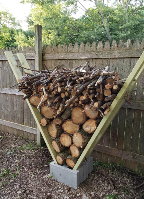 A Quick Hack to Building a Firewood V Rack