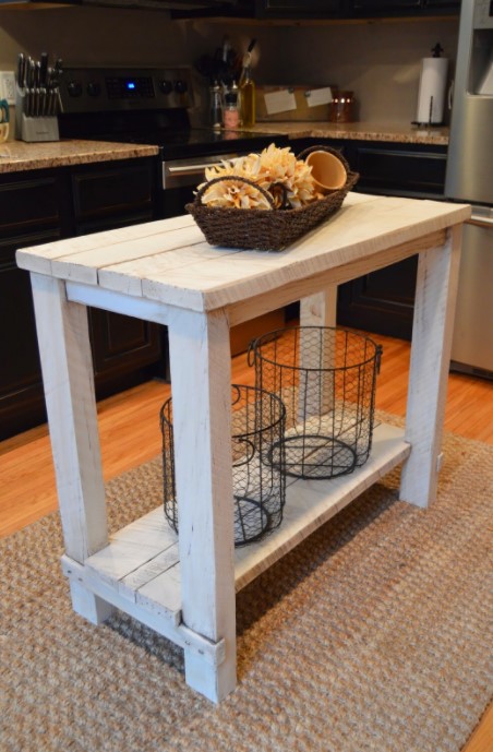 25 DIY Kitchen Island to Revamp Your Kitchen with Style – A Rustic Reclaimed Wood Island A Rustic Reclaimed Wood Island
