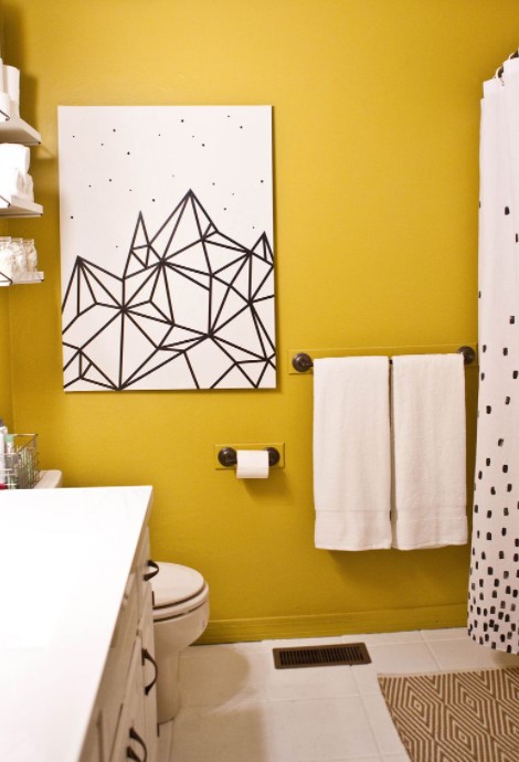 25 DIY Wall Art Ideas to Spruce Up Your Awkward Space – ASY WASHI TAPE WALL ART 1 DIY Wall Art from Washi Tape