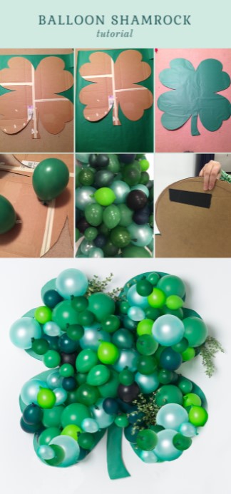 25 DIY St. Patrick's Day Decoration Ideas – Easy & Simple – Balloon Shamrock backdrop Balloon Shamrock backdrop