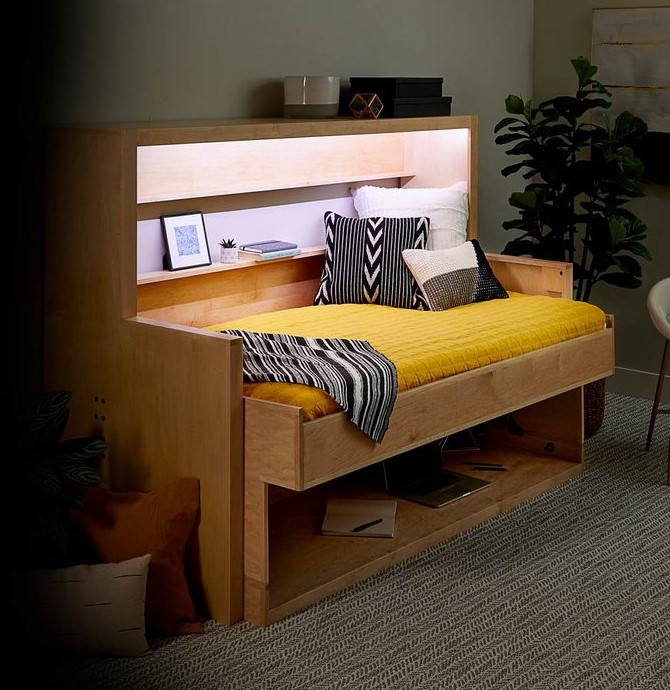 25 DIY Murphy Bed Design Ideas (with Free Plans) – Build a Murphy Bed that Easily Transforms into a Desk 1 Build a Murphy Bed that Easily Transforms into a Desk 1