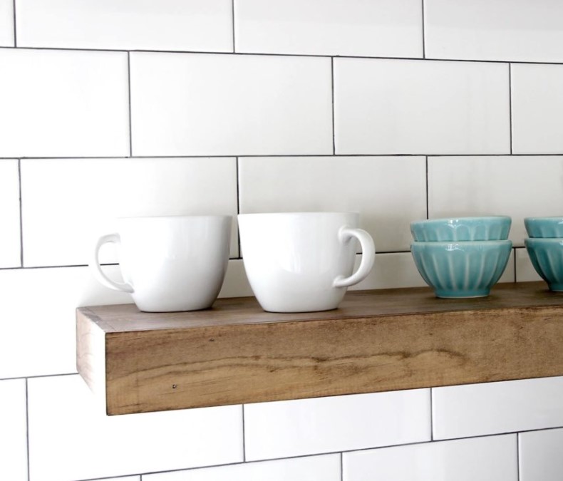 Build and Install Floating Shelves for the Kitchen