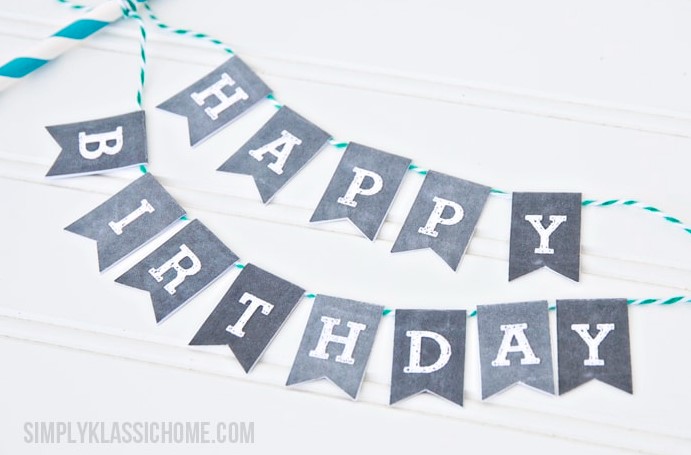 CHALKBOARD LETTERS CAKE BUNTING