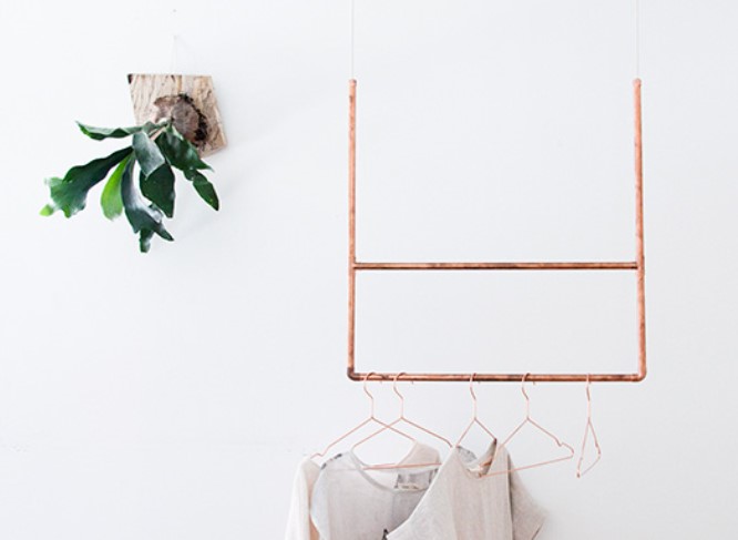 25 Best DIY Clothes Rack Ideas (Simple & Affordable) – COPPER CLOTHING RACK COPPER CLOTHING RACK