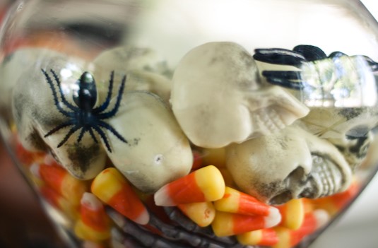 35 Best DIY Halloween Decoration Ideas for 2025 – Creepy Candy Corn Jar Creepy Candy Corn Jar